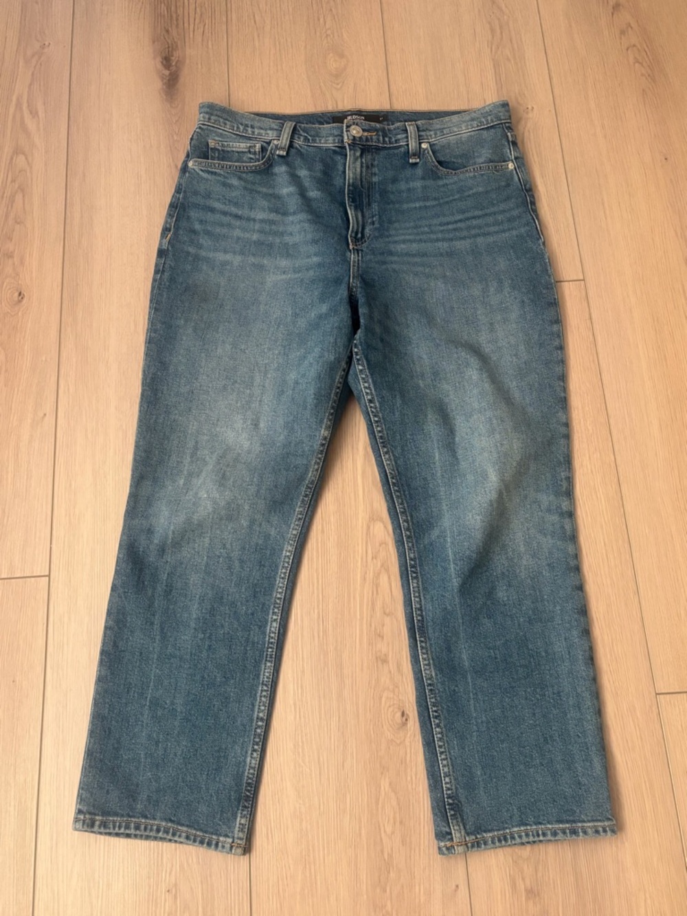 Hudson Jeans Straight Leg Denim in Faded Blue